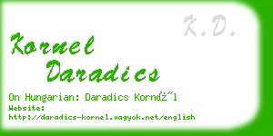 kornel daradics business card